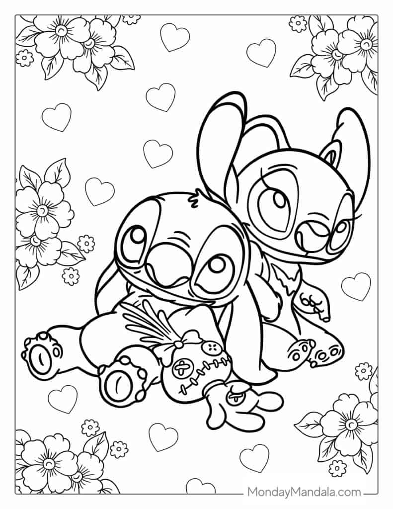 Adorable Stitch and Angel Coloring Sheets to Print for Free Fun Activity for the Whole Family